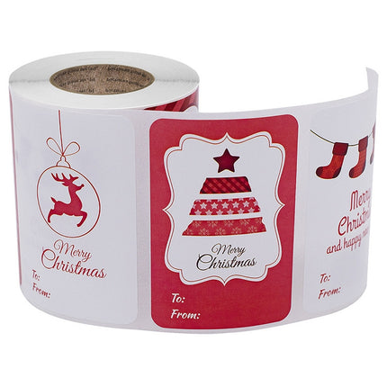 LG-Q090904-50/75 Red Christmas Elk Sticker Self Adhesive Gift Label, Size: 50x76mm(Red)-garmade.com