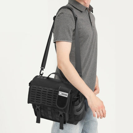 Ozuko 9445 Men Oxford Cloth Messenger Bag Outdoor Waterproof Function Messenger Bag(Kahki)-garmade.com