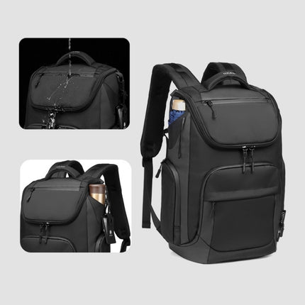Ozuko 9409 Men Business 15.6-inch Laptop Backpack Travel Sports Leisure Backpack(Dark Blue)-garmade.com