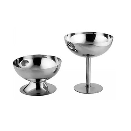 Stainless Steel Ice Cream Cup Ice Cream Goblet Bar Wine Glass, Specification： A Short-garmade.com