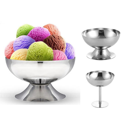 Stainless Steel Ice Cream Cup Ice Cream Goblet Bar Wine Glass, Specification： B High-garmade.com