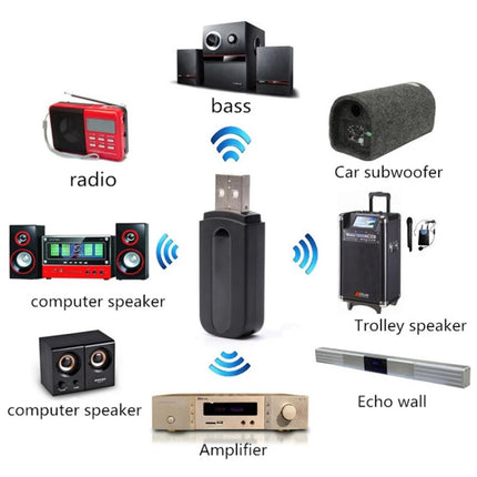 5 PCS USB Bluetooth Music Receiver 3.5mm Bluetooth Speaker Adapter-garmade.com