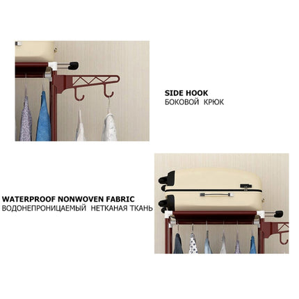 Metal Iron Coat Rack Floor Standing Clothes Hanging Storage Shelf Clothes Hanger Racks-garmade.com