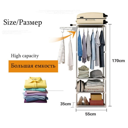 Metal Iron Coat Rack Floor Standing Clothes Hanging Storage Shelf Clothes Hanger Racks-garmade.com