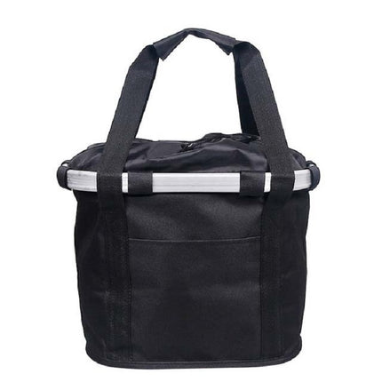 Bicycle Front Bag Basket Aluminum Alloy Foldable Basket, Size:L(Black)-garmade.com
