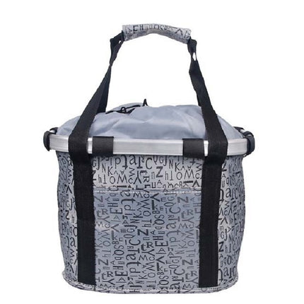 Bicycle Front Bag Basket Aluminum Alloy Foldable Basket, Size:L(Gray)-garmade.com