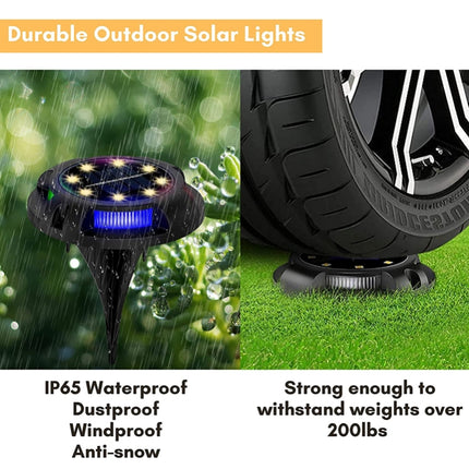 Outdoor Solar Underground Lamp Rotating Buried Lawn Lamp , Spec: 8 LEDs Warm+Color Light (Plastic Shell)-garmade.com