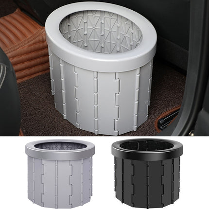 Folding Toilet Travel Car Toilet With Cover Indoor Portable Emergency Camping Toilet(Grey)-garmade.com
