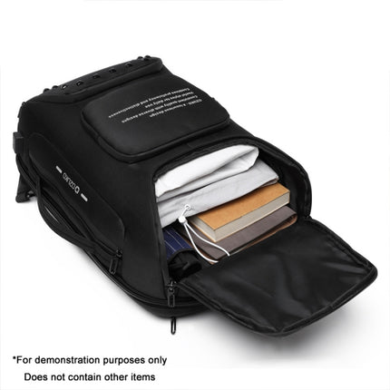 Ozuko 9248 Fashion Rivet Business Laptop Backpack Student Sports School Bag with External USB Port(Orange)-garmade.com