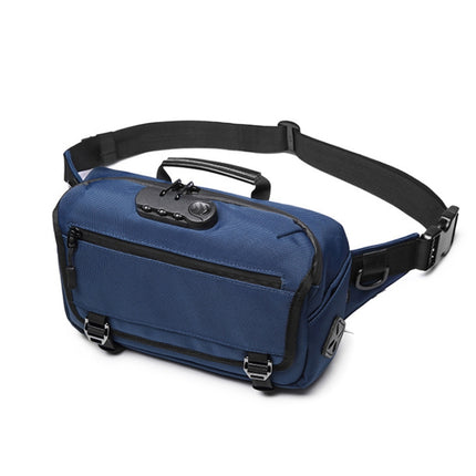 Ozuko 9257 Men Outdoor Sports Waist Bag Anti-Theft Shoulder Messenger Bag(Navy Blue)-garmade.com