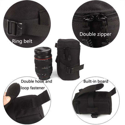 5603 Wear-Resistant Waterproof And Shockproof SLR Camera Lens Bag, Size: L(Black)-garmade.com