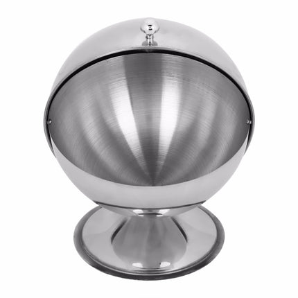 Stainless Steel Kitchen Spherical Sugar Cup Reversible Seasoning Jar Solid Seasoning Box, Specification: D13.5 x H16cm-garmade.com