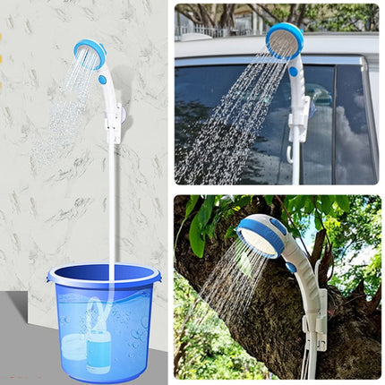 LLT-ES01 Electric Pet Shower Outdoor Camping Bath Device, Style: High Match (Sky Blue)-garmade.com