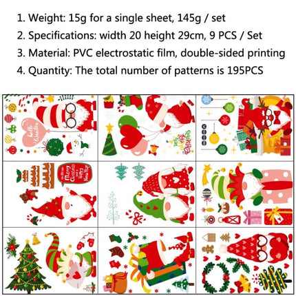 Cartoon Christmas Window Stickers Show Window Living Room StaticChristmas Decoration Wall Stickers(2302)-garmade.com