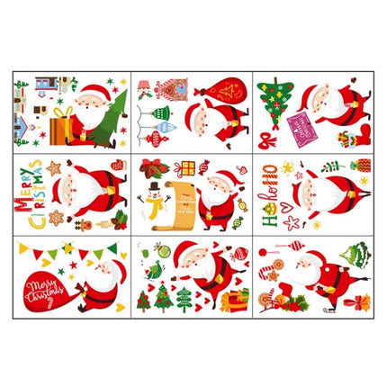 Cartoon Christmas Window Stickers Show Window Living Room StaticChristmas Decoration Wall Stickers(2314)-garmade.com