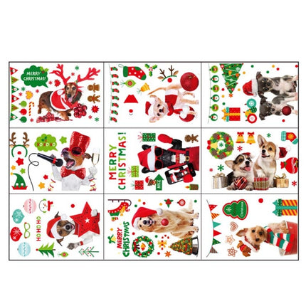 Cartoon Christmas Window Stickers Show Window Living Room StaticChristmas Decoration Wall Stickers(2311)-garmade.com