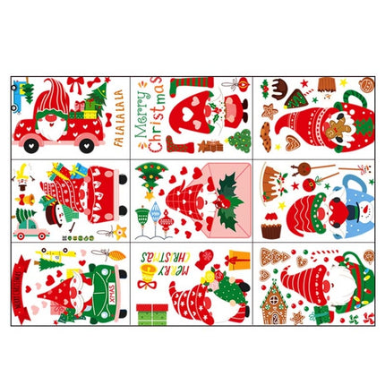 Cartoon Christmas Window Stickers Show Window Living Room StaticChristmas Decoration Wall Stickers(2315)-garmade.com