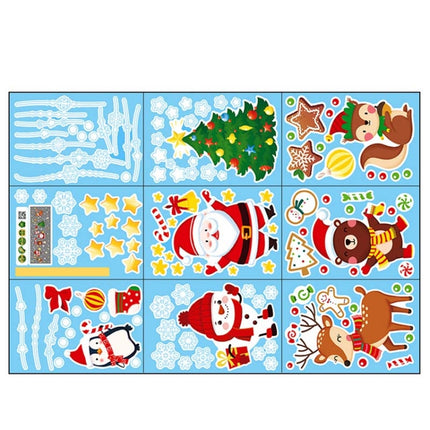 Cartoon Christmas Window Stickers Show Window Living Room StaticChristmas Decoration Wall Stickers(2317)-garmade.com