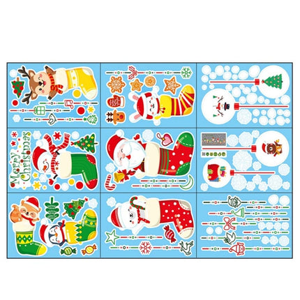 Cartoon Christmas Window Stickers Show Window Living Room StaticChristmas Decoration Wall Stickers(2318)-garmade.com