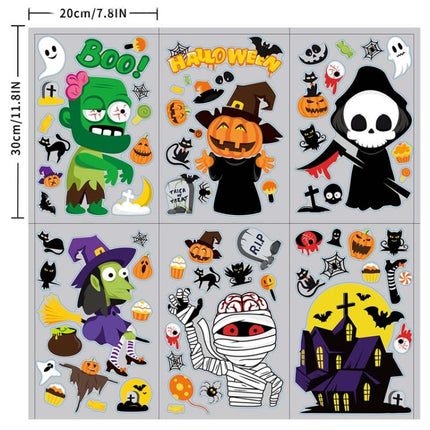2 Sets SQ629 Halloween Electrostatic Window Stickers Party Decoration Glass Window Wall Double-Sided Stickers, Specification: Halloween Ghost-garmade.com