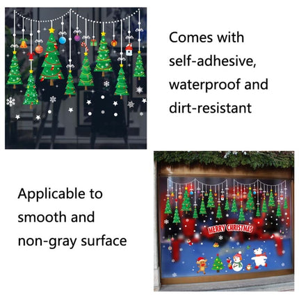 XH-6255 Christmas Tree Glass Door Pendant Window Decoration Painting Self-Adhesive Removable Wall Sticker, Specification: 6255-garmade.com