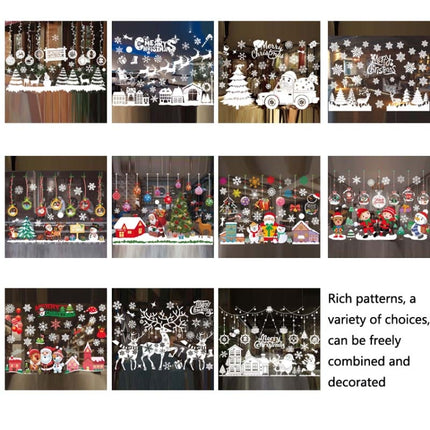 Christmas Decoration Window Stickers Wall Stickers Shopping Mall Supermarket Window Decoration(White A57)-garmade.com