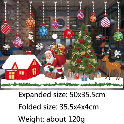 Christmas Decoration Window Stickers Wall Stickers Shopping Mall Supermarket Window Decoration(White 815)-garmade.com