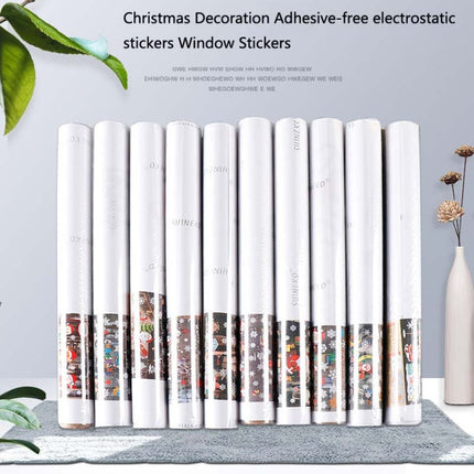 Christmas Decoration Window Stickers Wall Stickers Shopping Mall Supermarket Window Decoration(White 818)-garmade.com