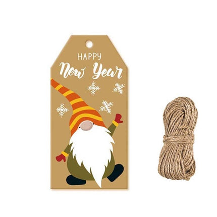 2 Packs Christmas Decoration Kraft Paper Tag Card Label With Jute Twine(Card 8)-garmade.com