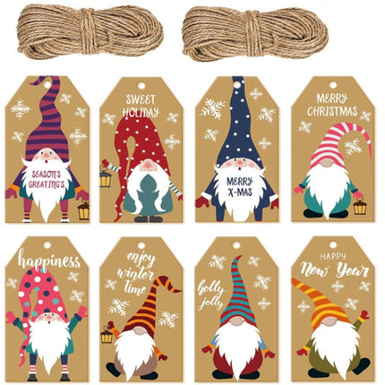 2 Packs Christmas Decoration Kraft Paper Tag Card Label With Jute Twine(Card 7)-garmade.com