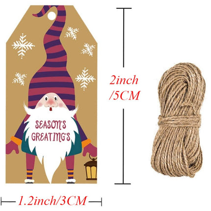 2 Packs Christmas Decoration Kraft Paper Tag Card Label With Jute Twine(Card 8)-garmade.com