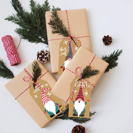 2 Packs Christmas Decoration Kraft Paper Tag Card Label With Jute Twine(Card 1)-garmade.com