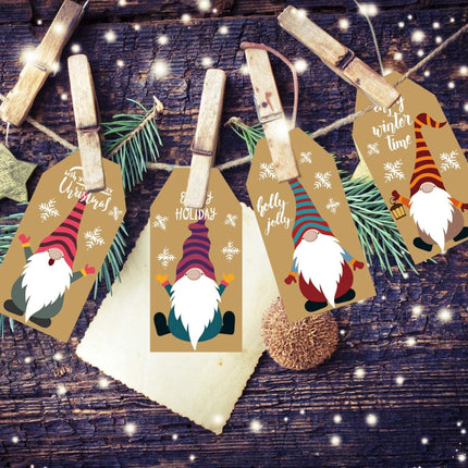2 Packs Christmas Decoration Kraft Paper Tag Card Label With Jute Twine(Card 7)-garmade.com