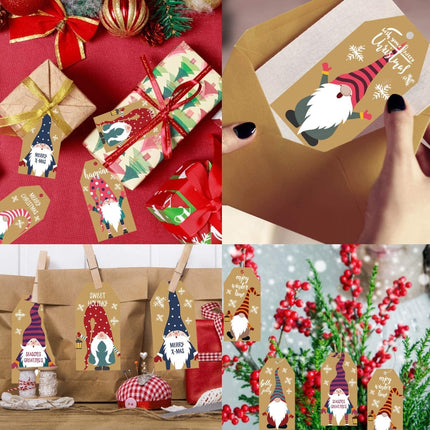 2 Packs Christmas Decoration Kraft Paper Tag Card Label With Jute Twine(Card 2)-garmade.com