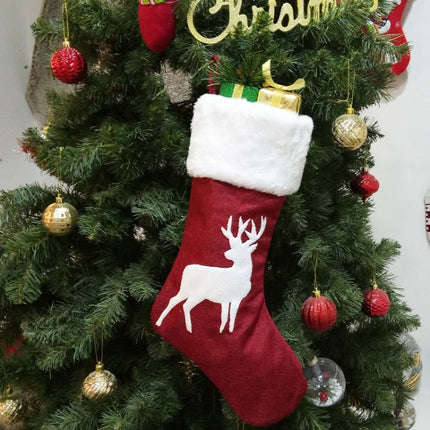 Embroidered Christmas Stocking Pendant Candy Gift Bag(Style B)-garmade.com