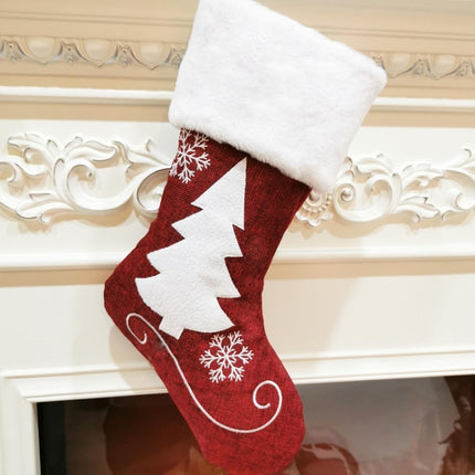 Embroidered Christmas Stocking Pendant Candy Gift Bag(Tree)-garmade.com