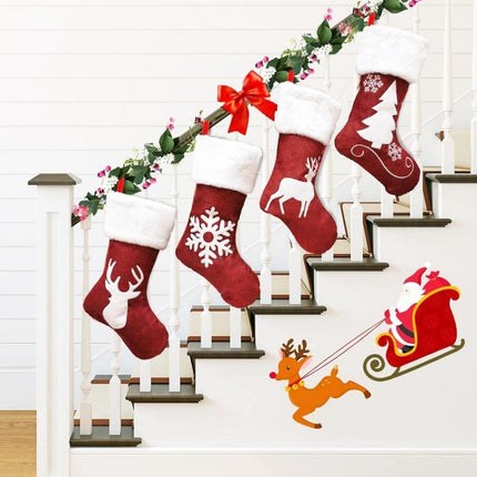 Embroidered Christmas Stocking Pendant Candy Gift Bag(Snowflake)-garmade.com