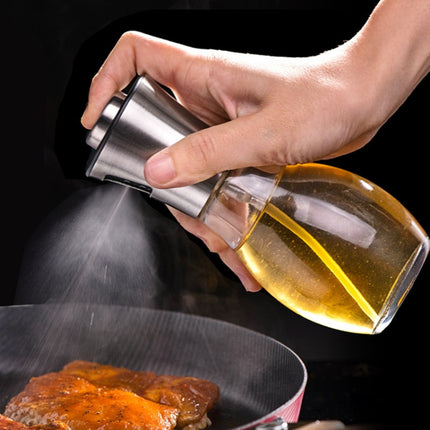 200ml Stainless Steel Glass Bottle Barbecue Cooking Seasoning Oil Pot Sprayer Oil Injection Kettle Oil Spray Bottle-garmade.com