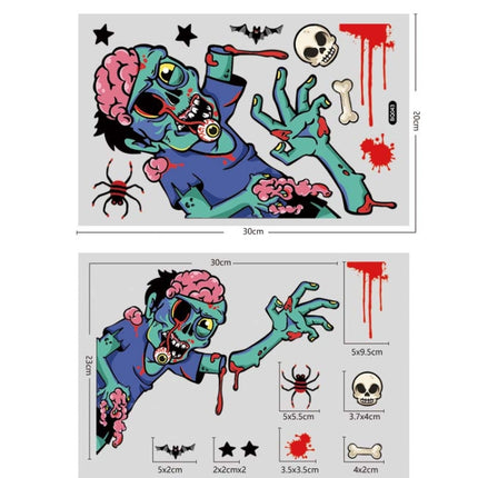 Halloween Decoration Static Wall Stickers(BQ043 Zombie)-garmade.com