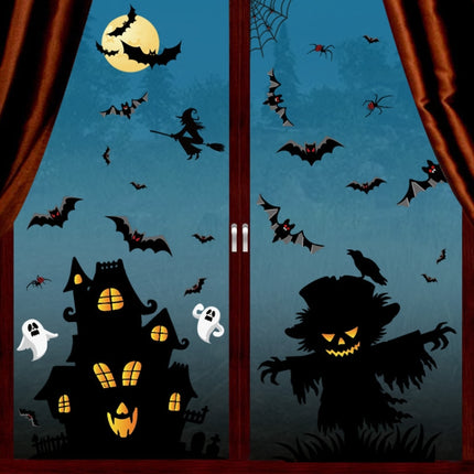 Halloween Decoration Static Wall Stickers(BQ050 Ghost House)-garmade.com