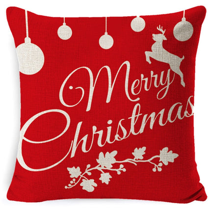 Christmas Linen Red Hug Pillowcase Without Pillow Core, Size: 45 x 45cm(SDBZ-00309)-garmade.com