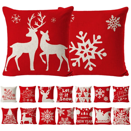 Christmas Linen Red Hug Pillowcase Without Pillow Core, Size: 45 x 45cm(SDBZ-00314)-garmade.com