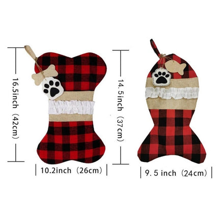 Christmas Sock Gift Bag Ornament(Black Red Bone)-garmade.com