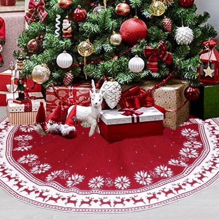 90cm Knitted Acrylic Christmas Tree Bottom Decoration Skirt-garmade.com
