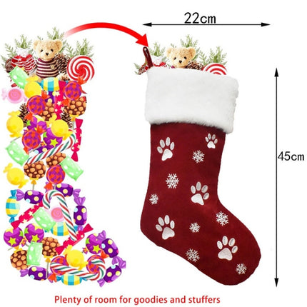 Christmas Sock Decoration Pendant Children Gift Candy Bag(Green)-garmade.com