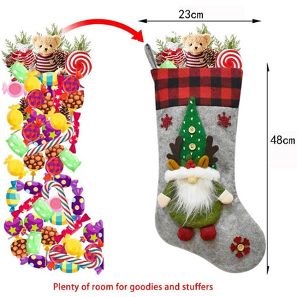 Christmas Faceless Doll Decoration Pendant Cartoon Children Gift Candy Bag(Grey)-garmade.com