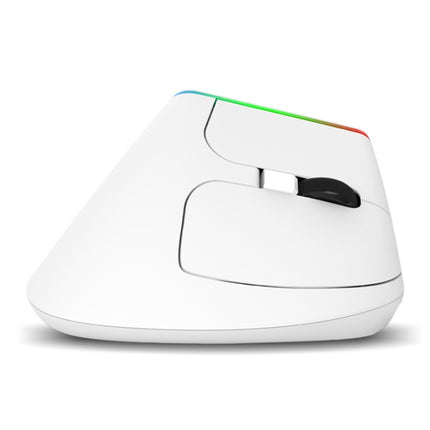 DELUX M618C 6 Keys 1600 DPI RGB Vertical Wireless Bluetooth Dual Mode Mouse(White)-garmade.com