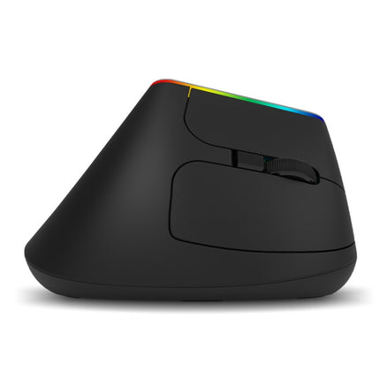 DELUX M618C 6 Keys 1600 DPI RGB Vertical Wireless Bluetooth Dual Mode Mouse(Black)-garmade.com