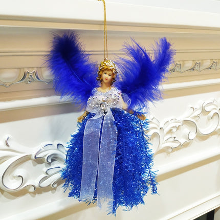 Christmas Tree Angel Girl Decorations Closet Decoration Small Pendant(Blue)-garmade.com