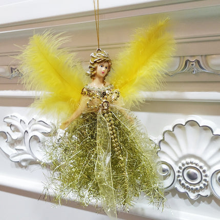 Christmas Tree Angel Girl Decorations Closet Decoration Small Pendant(Gold)-garmade.com